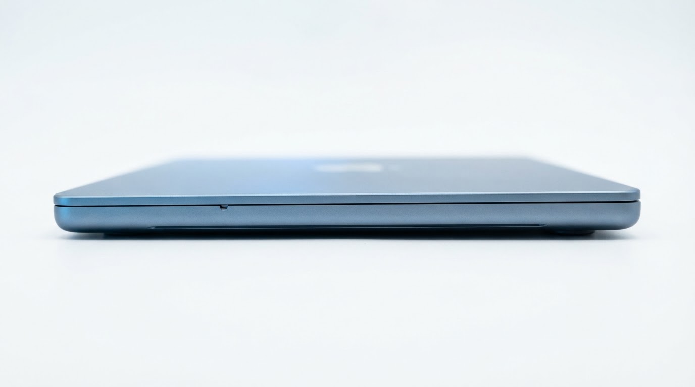Præcisionsfræset kant på en laptop